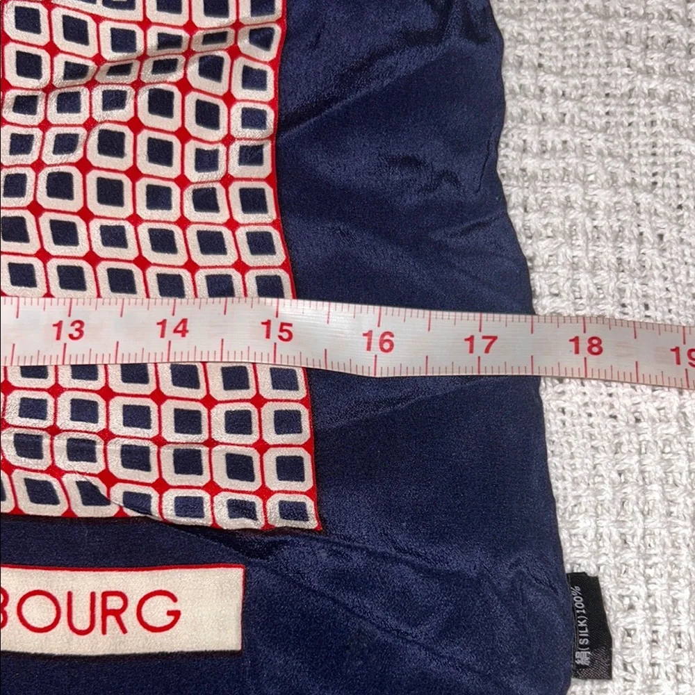 SILK Cherbourg Navy & Red Geometric Scarf French Scarf Retro Style French